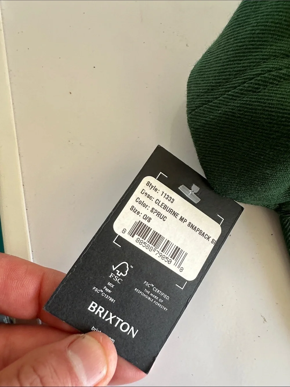 Brixton and Vans Two-Tone Gray & Navy Snapback with Green Logo Cap